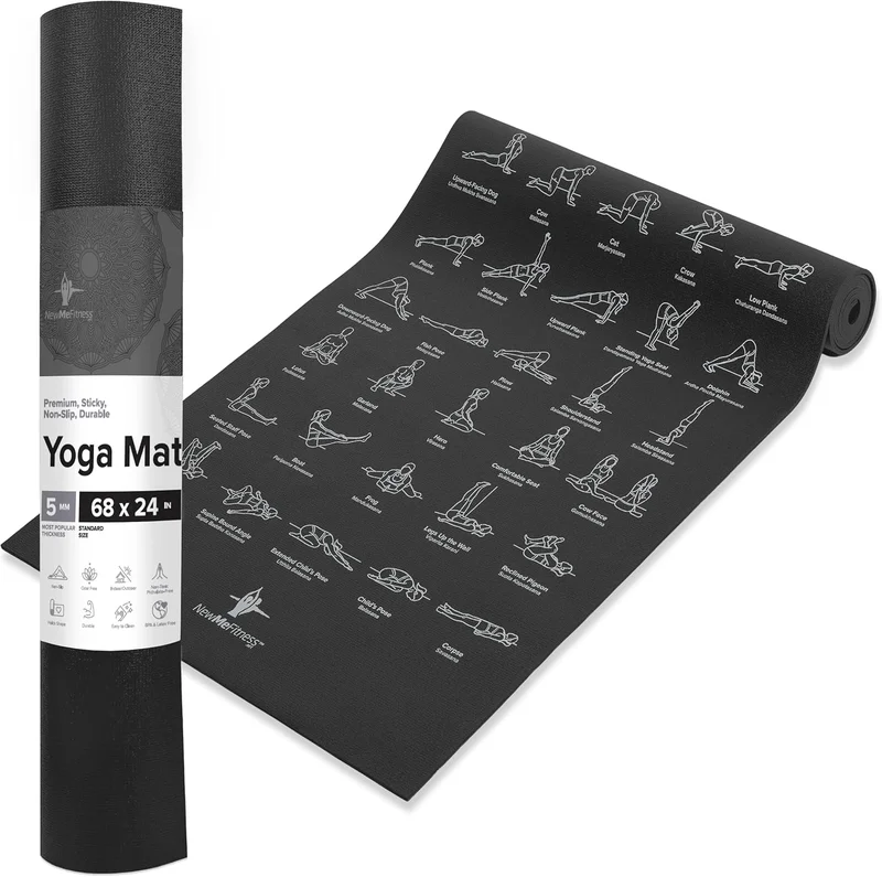 NewMe Fitness Yoga Mat 5mm Black - Rank 4 in Best Yoga Mat of 2025